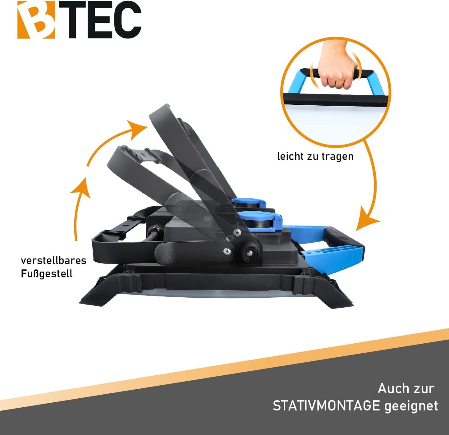 LED-Arbeitsleuchte mit Steckdose, 80 Watt