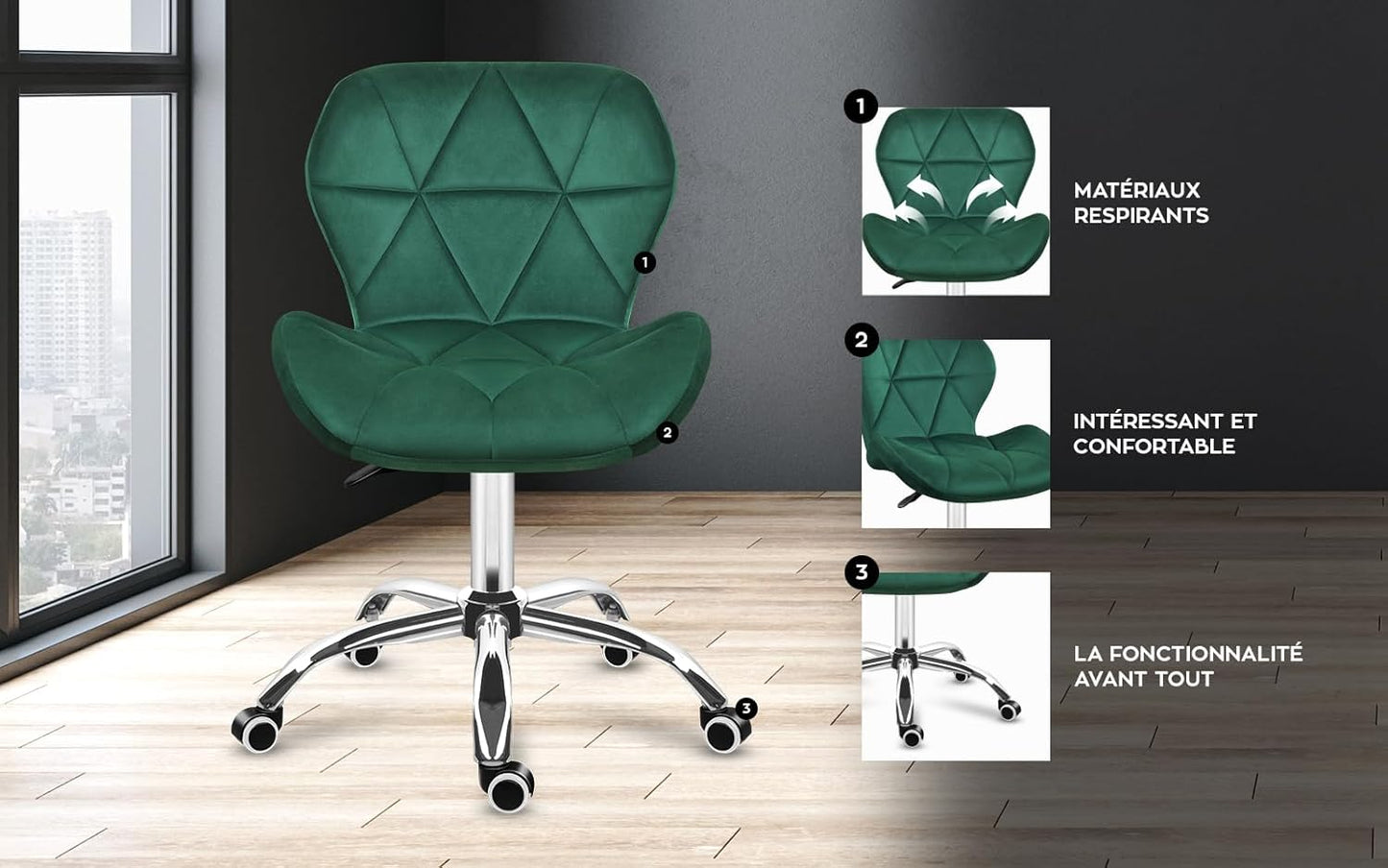 Ergonomischer Drehstuhl Future 3.0, Grün