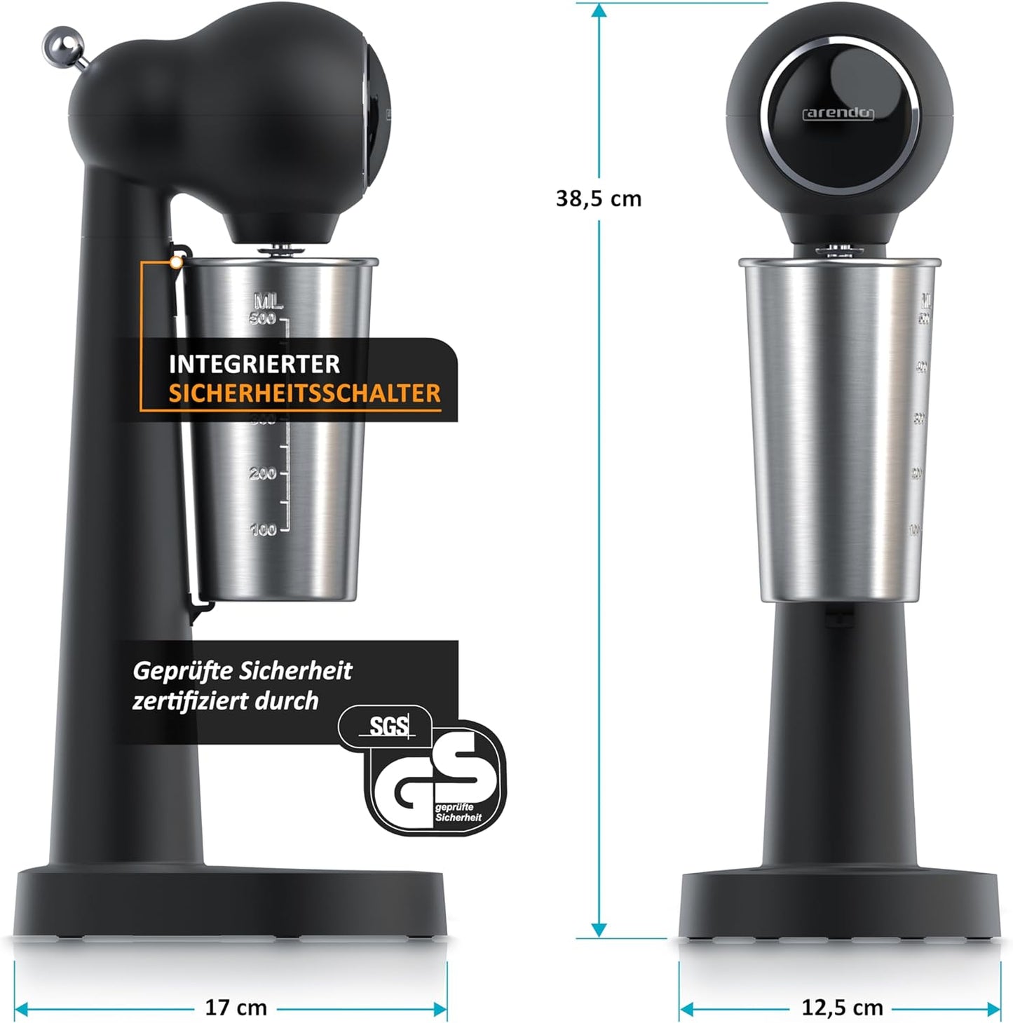 Elektrischer Getränkemixer, A: Schwarz