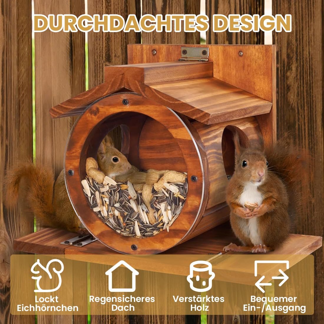 Eichhörnchen Futterstation mit Sitzplattformen