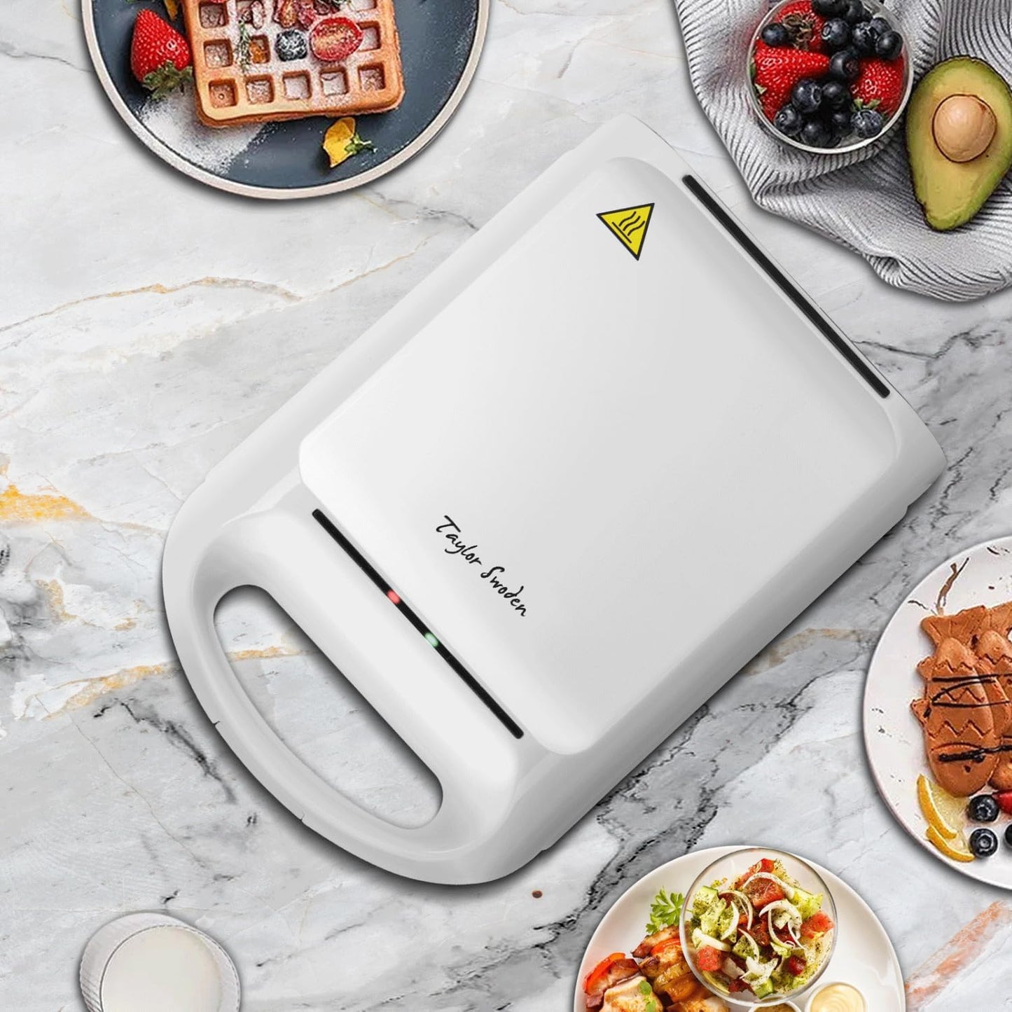 Sandwichtoaster und Waffeleisen, Weiss
