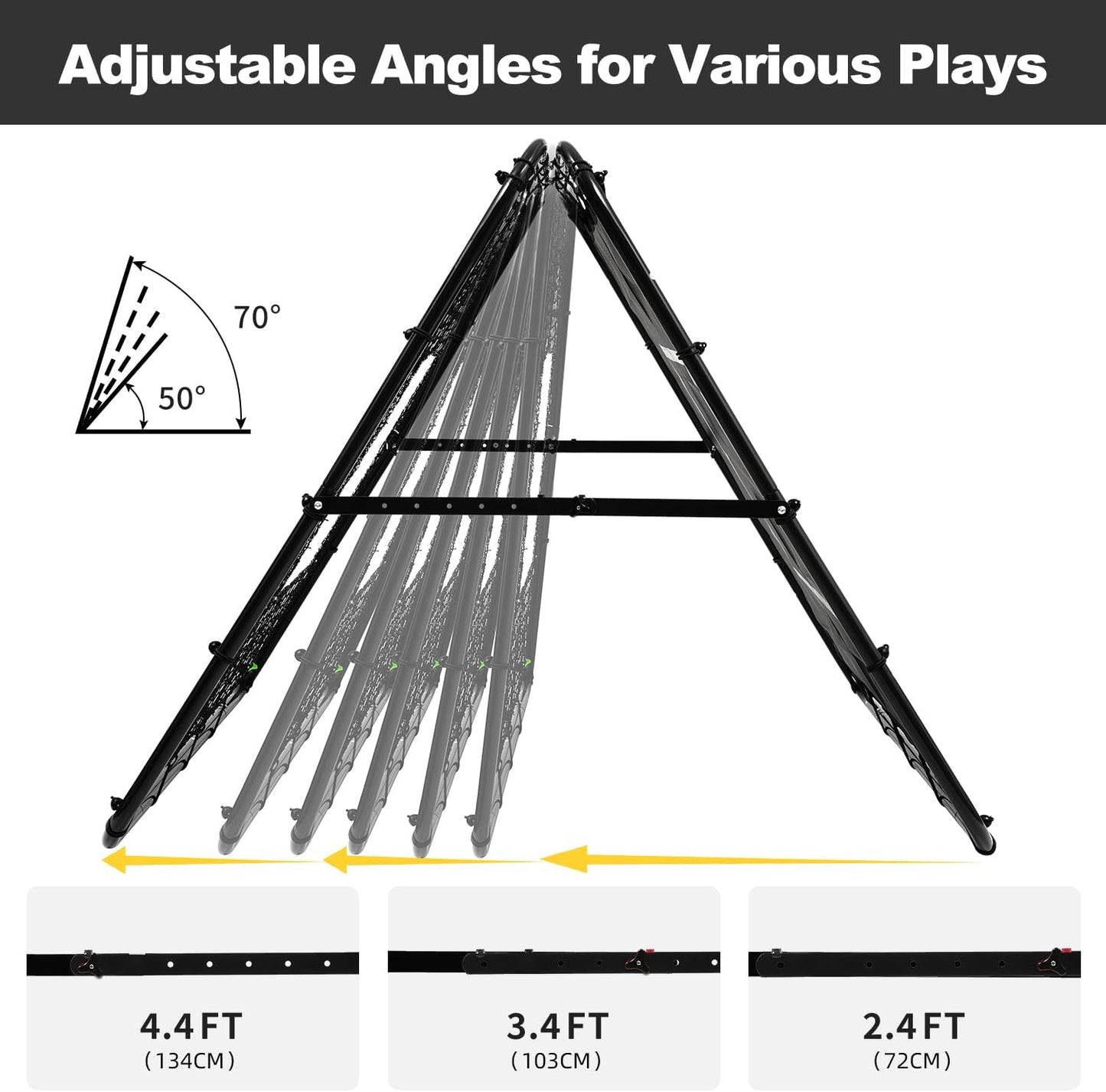 Doppelseitiges Rebounder-Netz für Fussballtraining, Schwarz + Schwarz