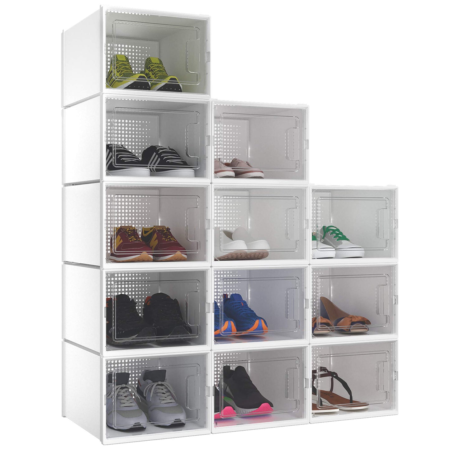 Stapelbare Schuhboxen, Weiß L