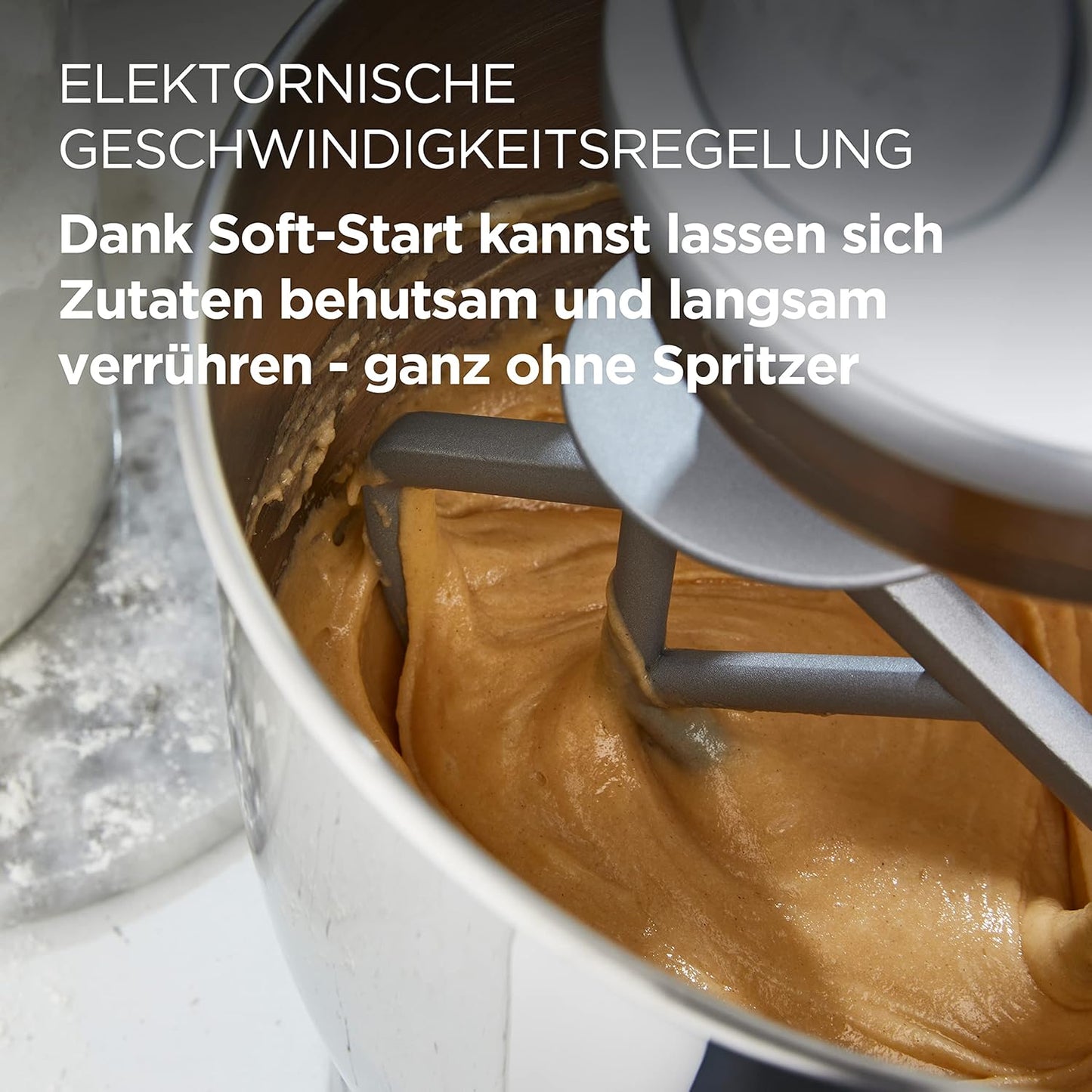 Küchenmaschine mit Edelstahl-Schüssel, Standard size Weiss