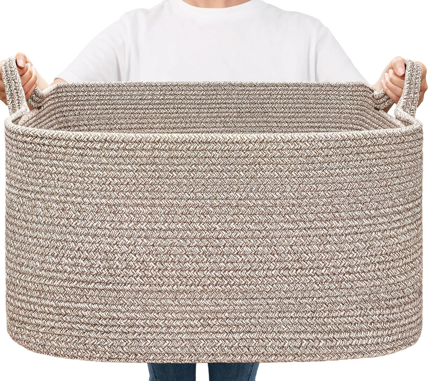 Geflochtener Aufbewahrungskorb, Braun 65L（55 x 38 x 29 cm）
