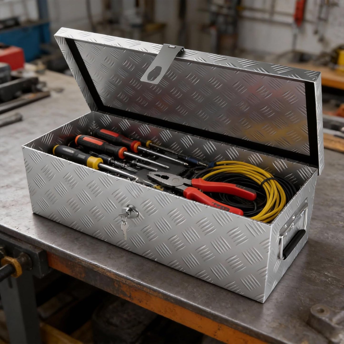 18L Aluminium Transportbox, 18 L - 52×16×22 CM Silber
