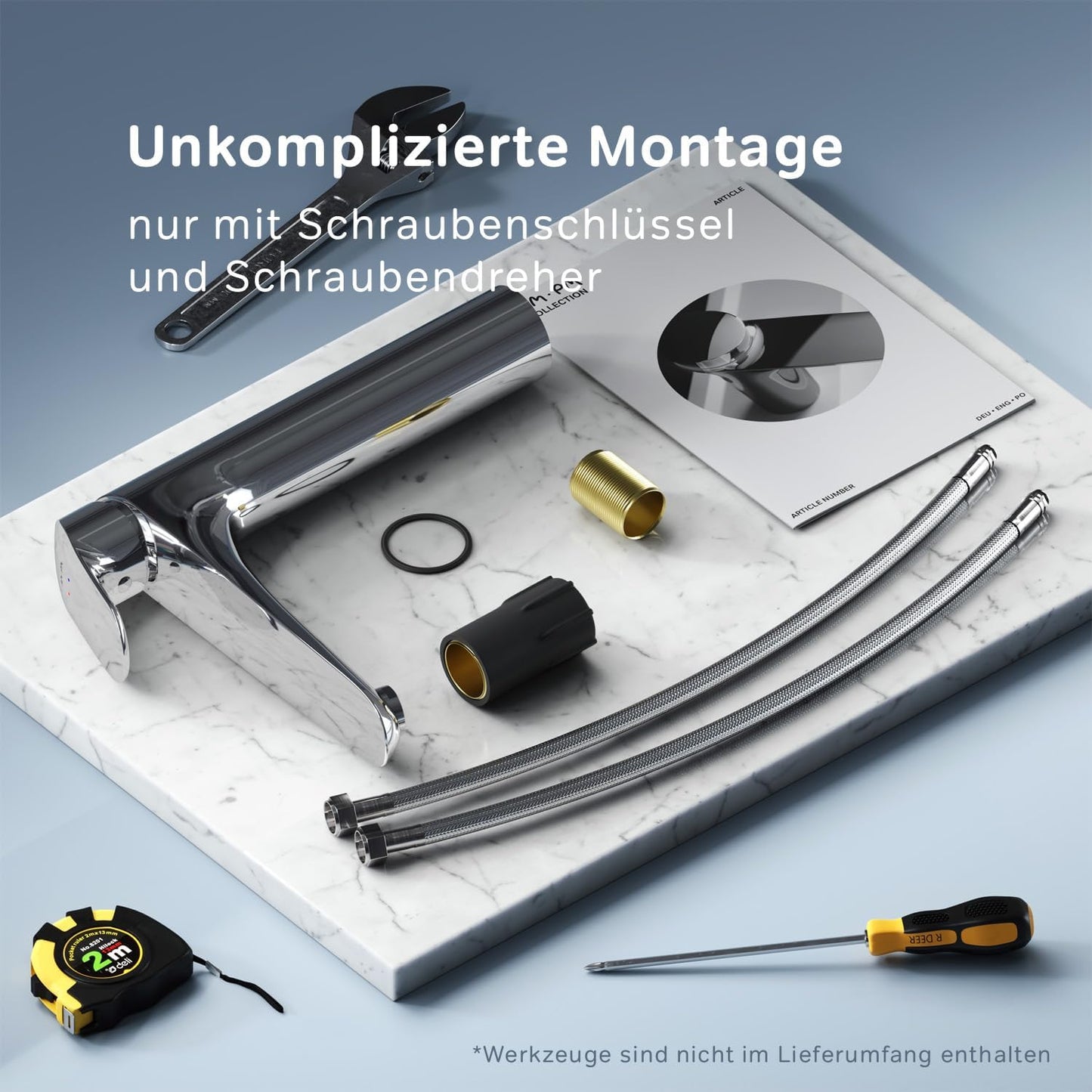Like Waschtischarmatur mit Einhebelmischer, Auslaufhöhe 216mm Chrom