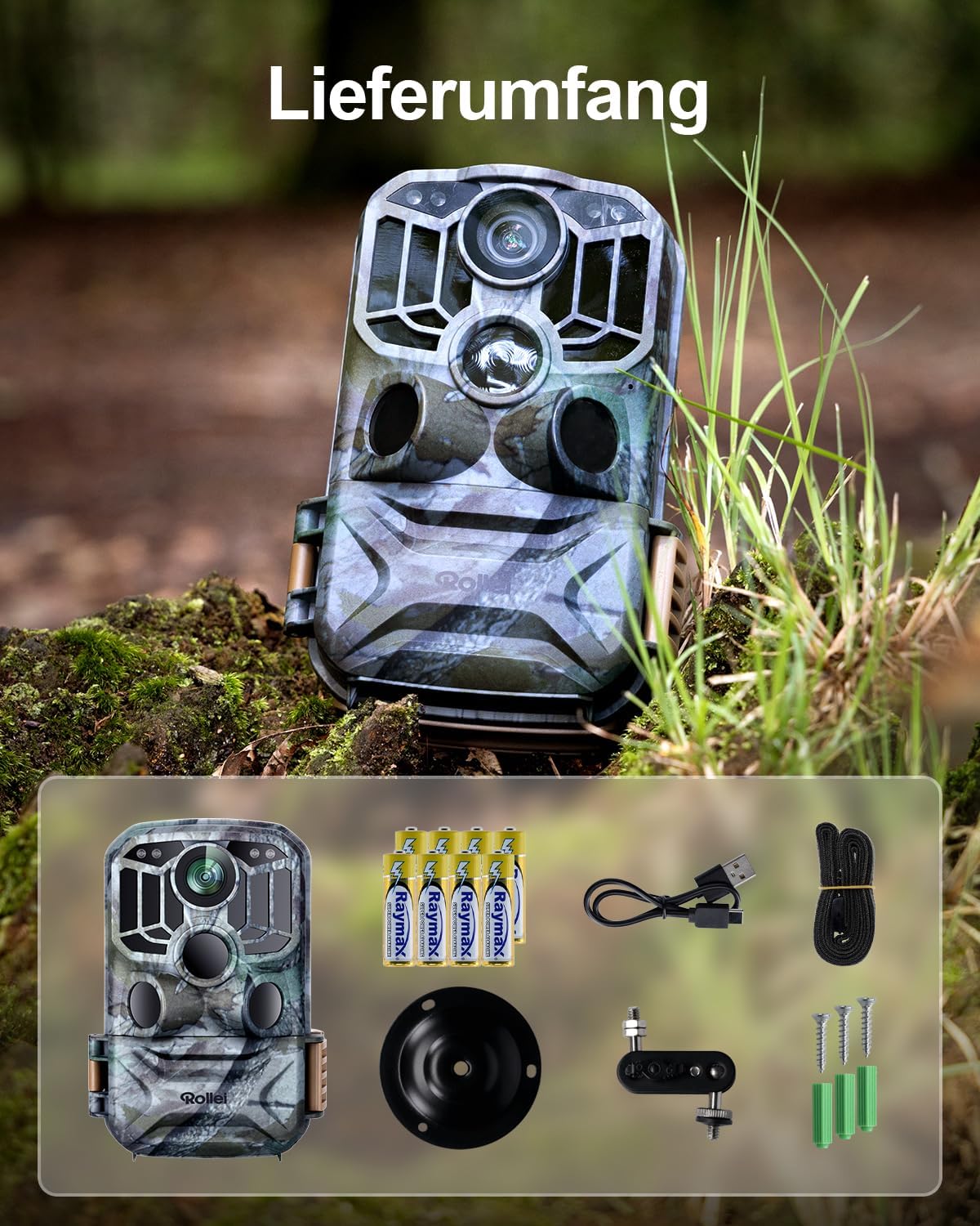 Wildkamera 4K mit WiFi und Nachtsicht, Wildkamera 4K Wifi