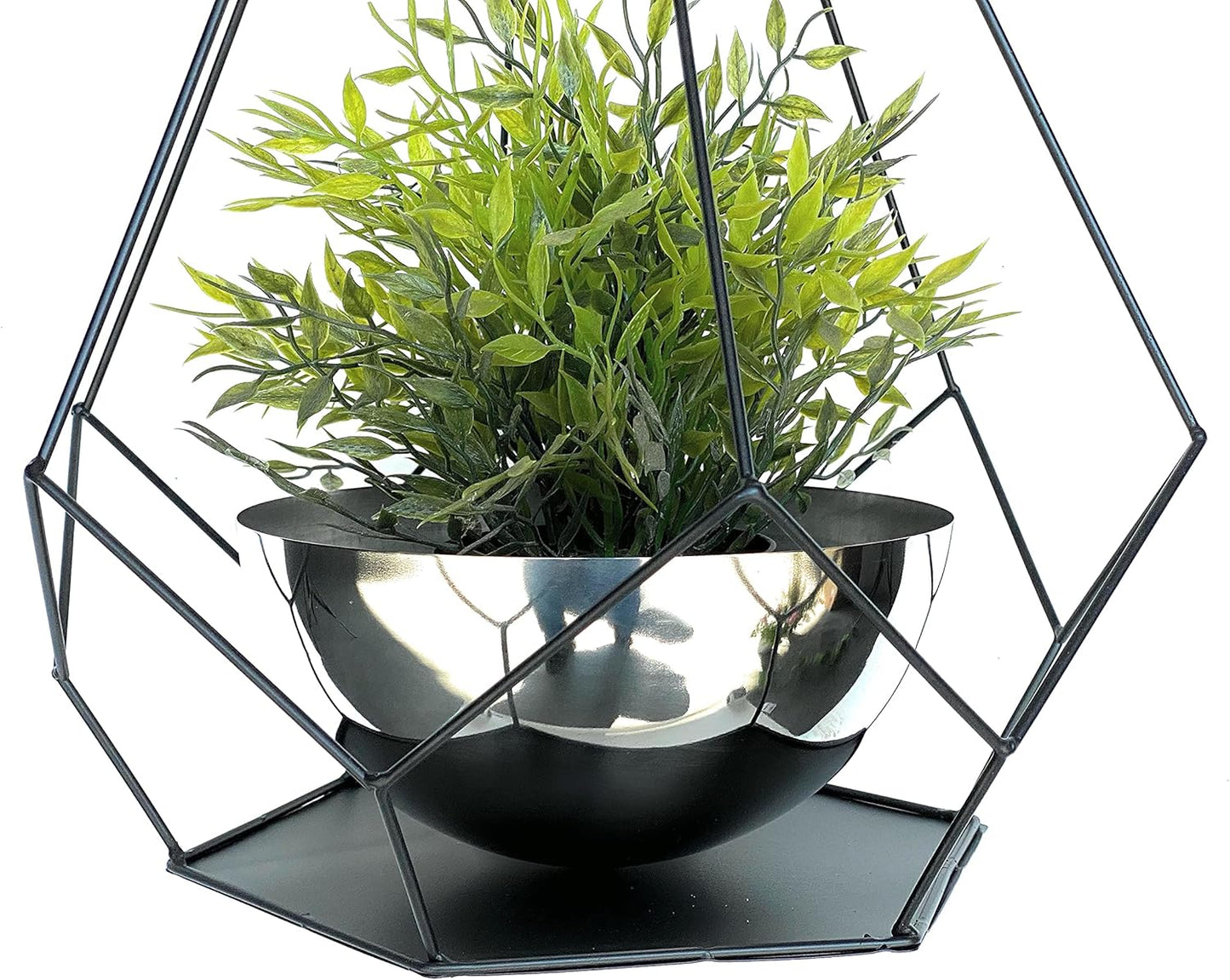 Metall-Blumenampel mit Topf