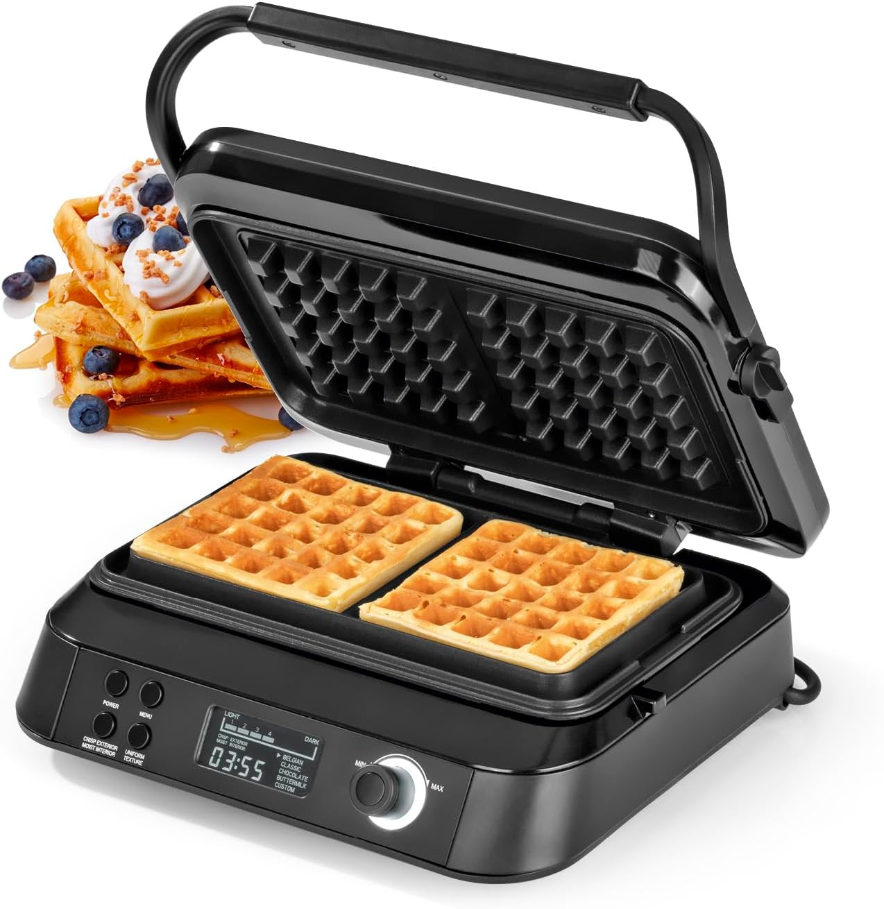 Midnight Edition Waffeleisen für Belgische Waffeln, 5 Programme