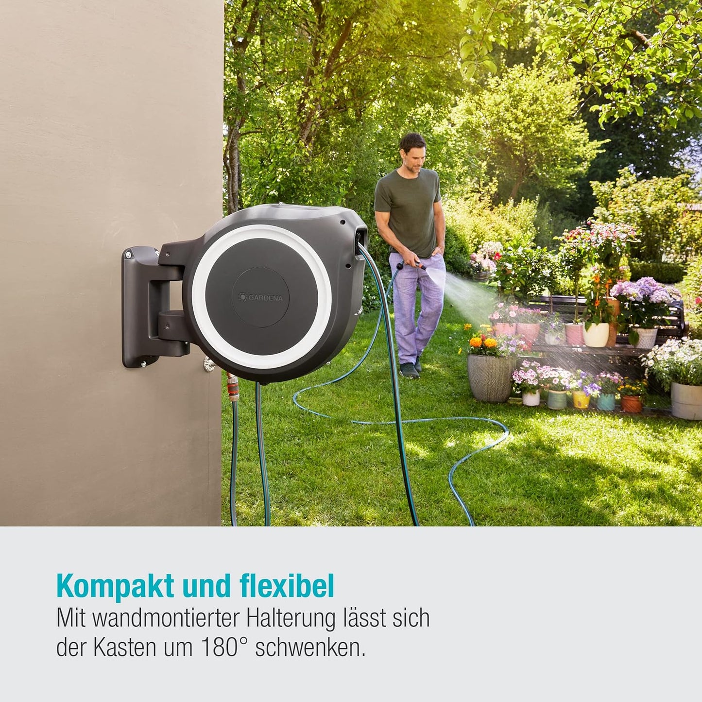 Wand-Schlauchbox RollUp, weiss