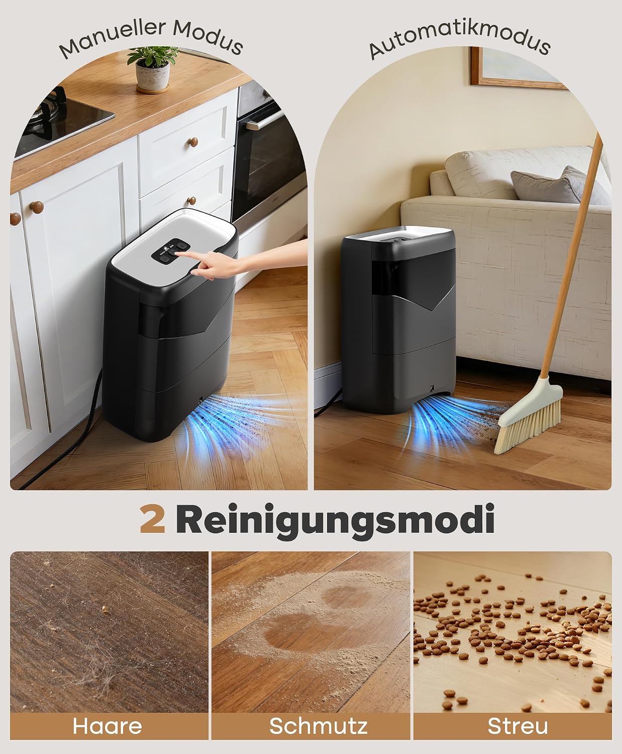 Berührungslose Kehrschaufel mit Infrarot-Sensor, Schwarz Touchless Vacuum Automatic Dustpan