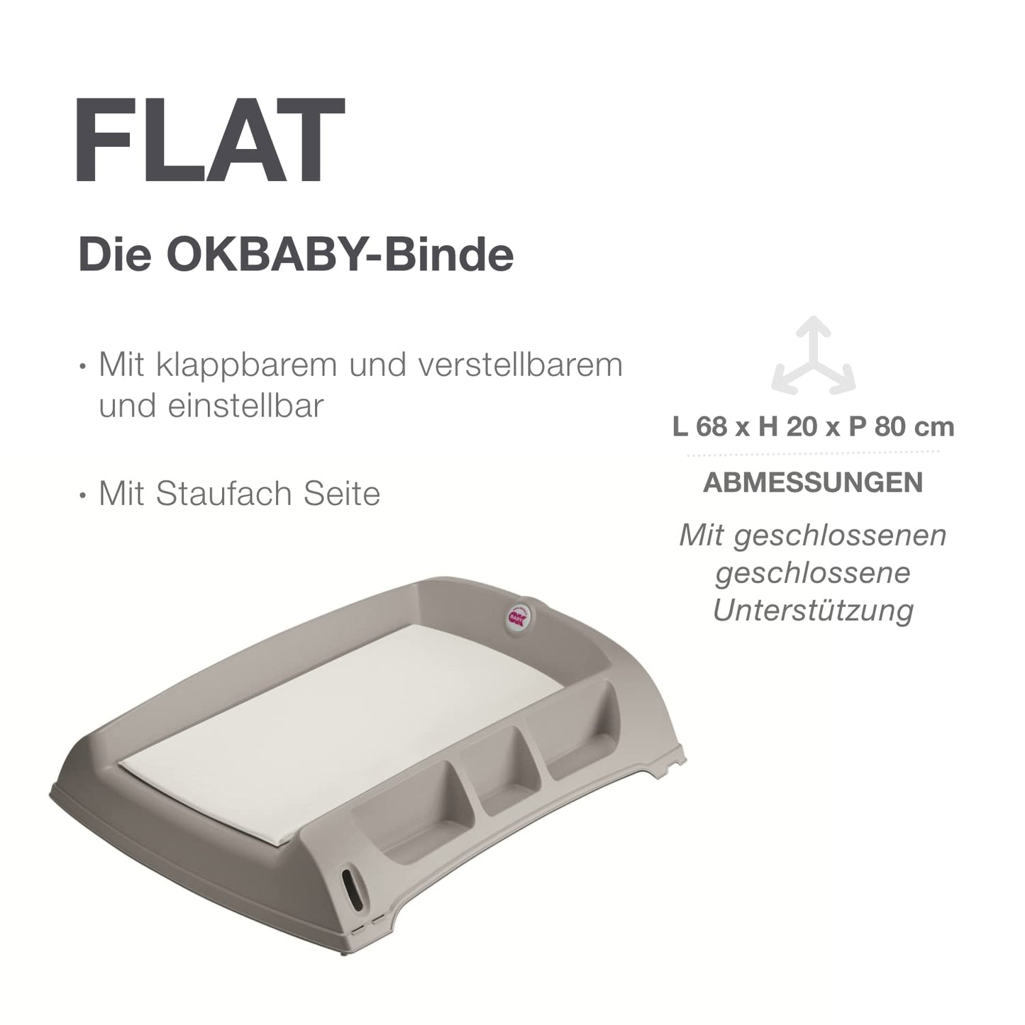 Flat Wickelauflage für Tisch oder Babybett