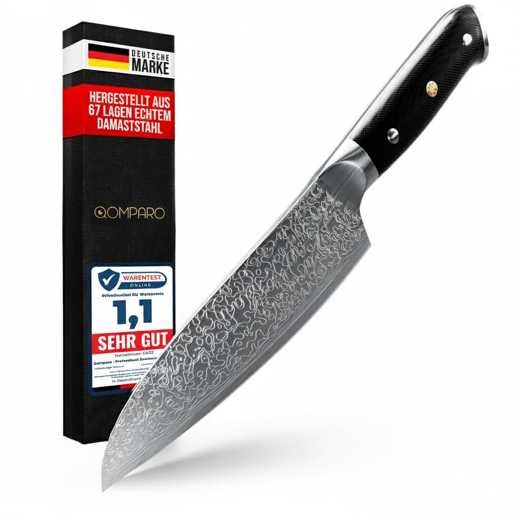 Damast Santokumesser mit VG10 Stahl, Damast Santokumesser 1.0