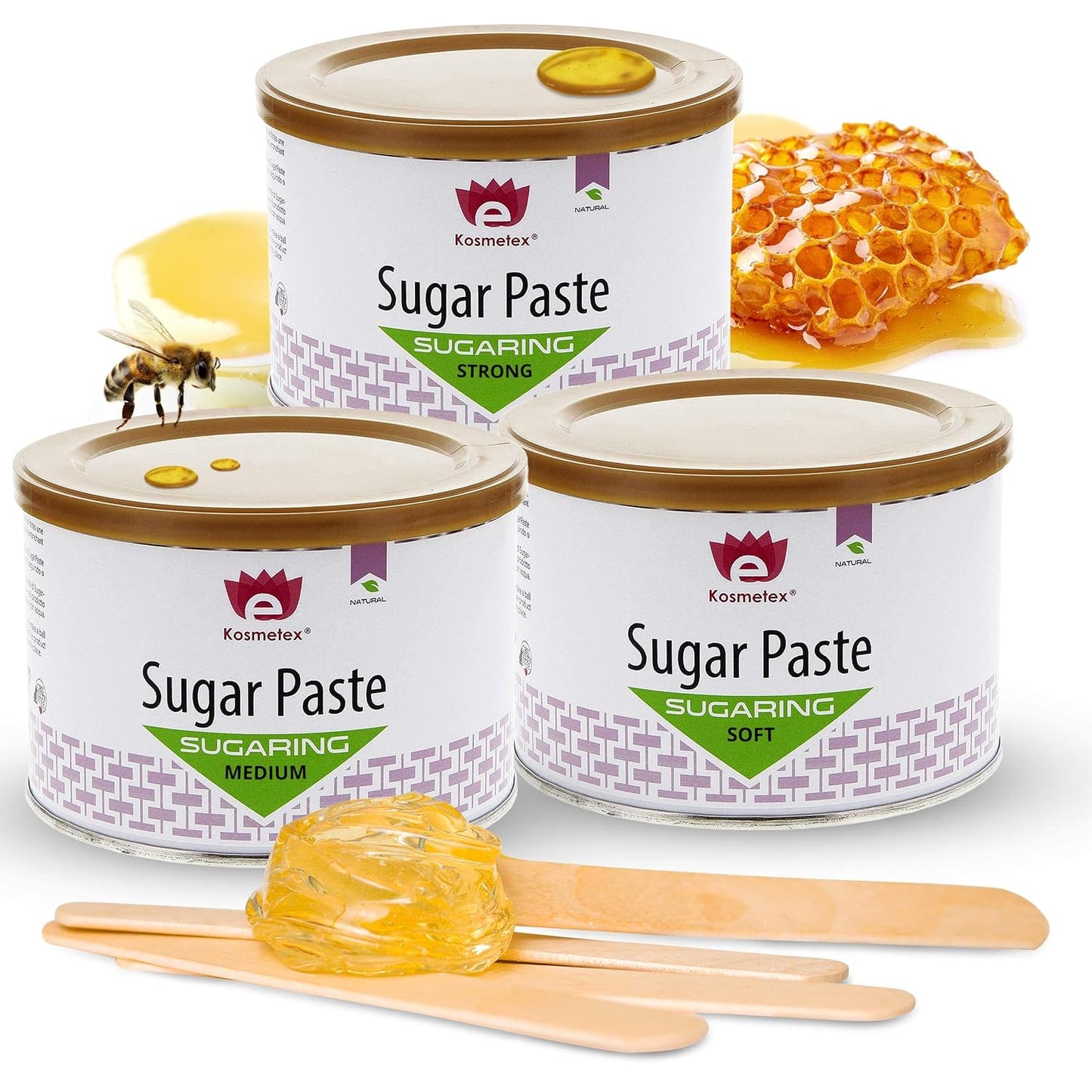 3er Set Sugaring Paste für Haarentfernung, 3er Set