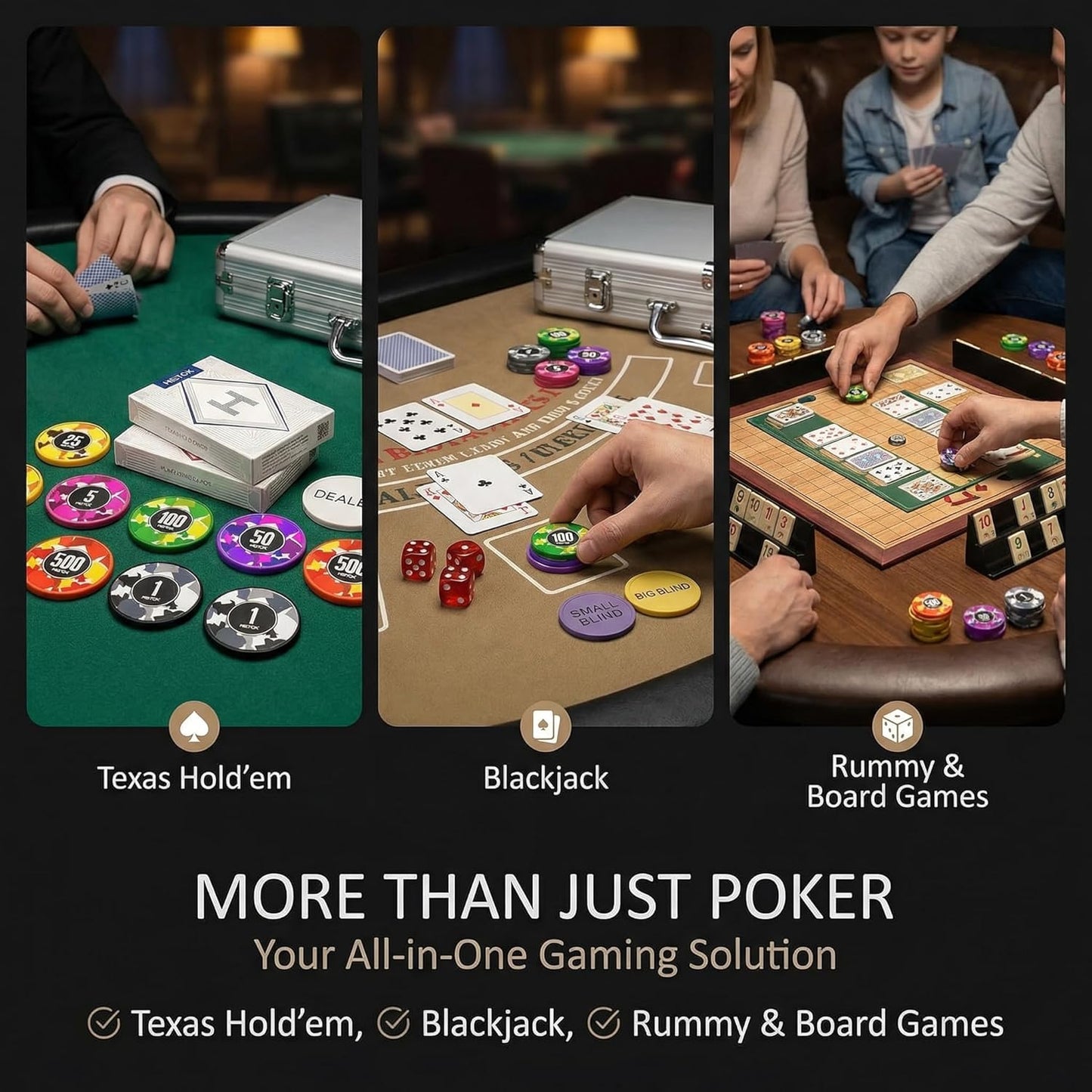 Pokerkoffer-Set mit 300 Chips & Zubehör, 300 Chips With Numbers