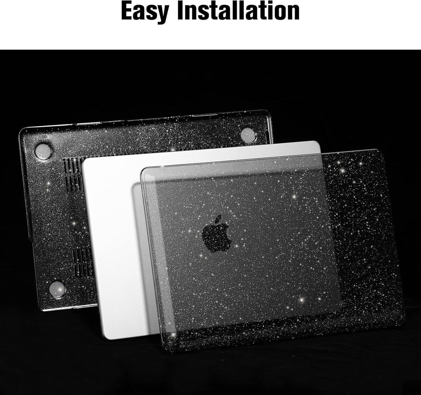 Schutzhülle für MacBook Pro 14 Zoll, Schwarz(Glitzer) Macbook Pro 14''