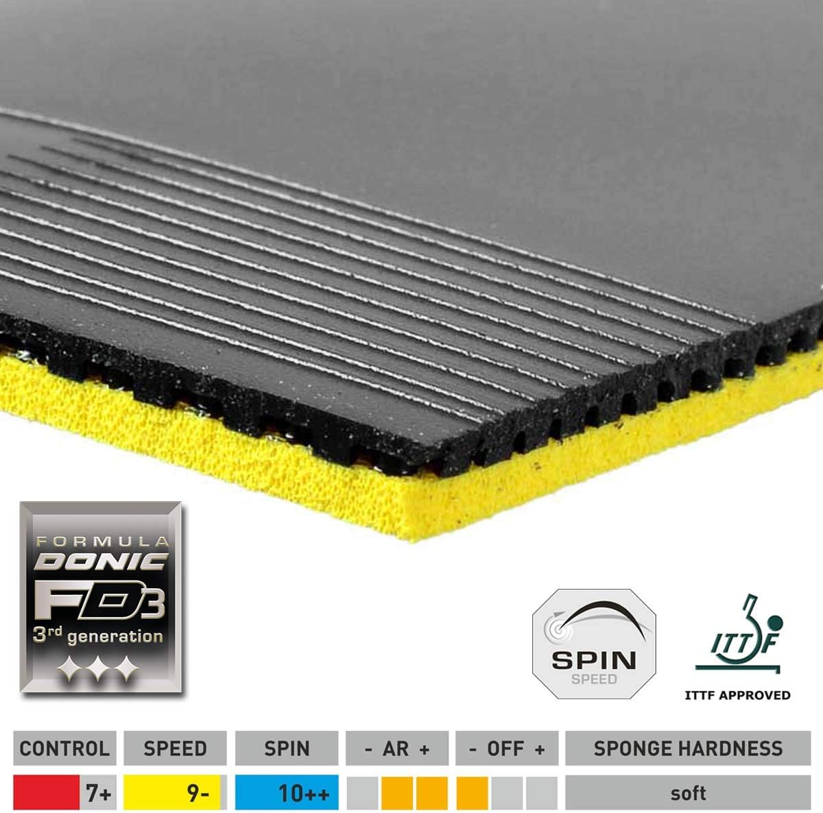 Tischtennisbelag Acuda S3, Schwarz Max