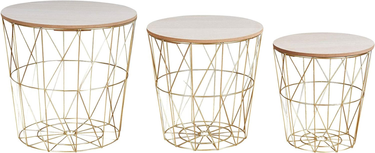 Beistelltisch Set, Gold