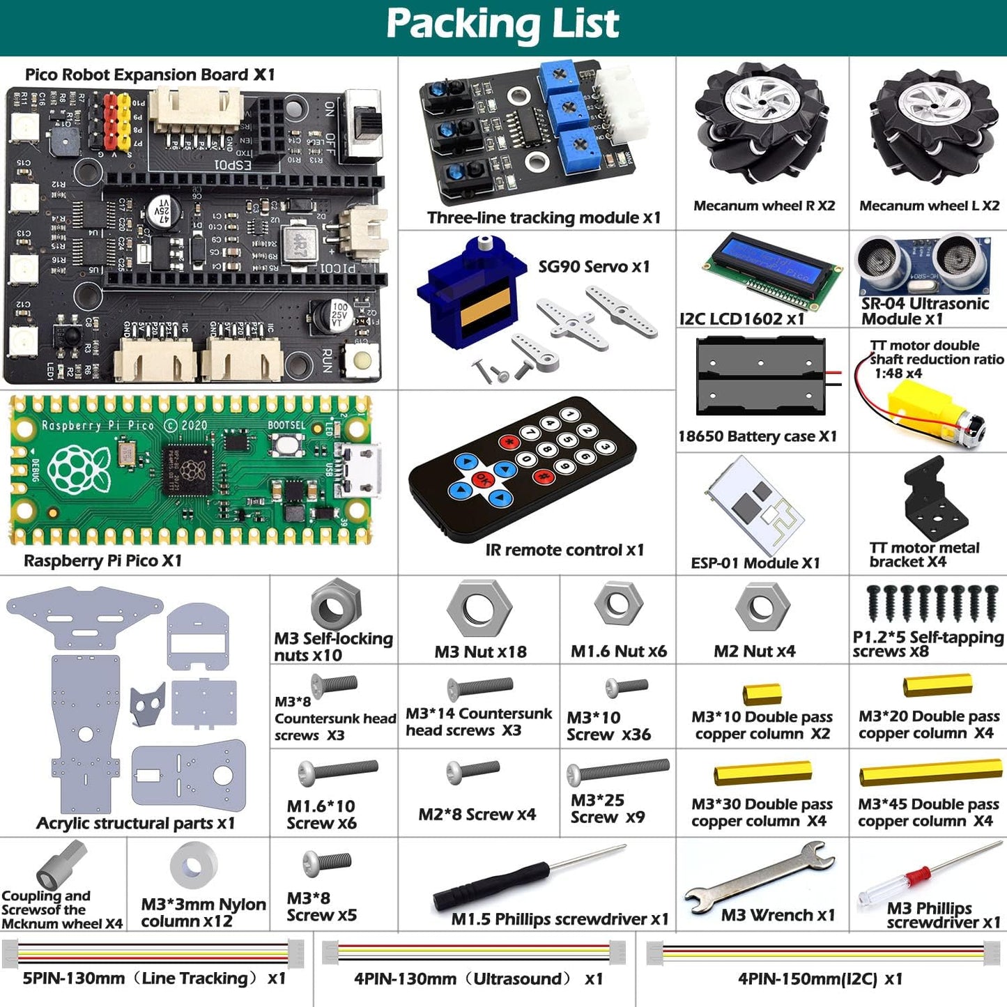 4WD Omni-Directional Mecanum Wheels Robotic Car Kit