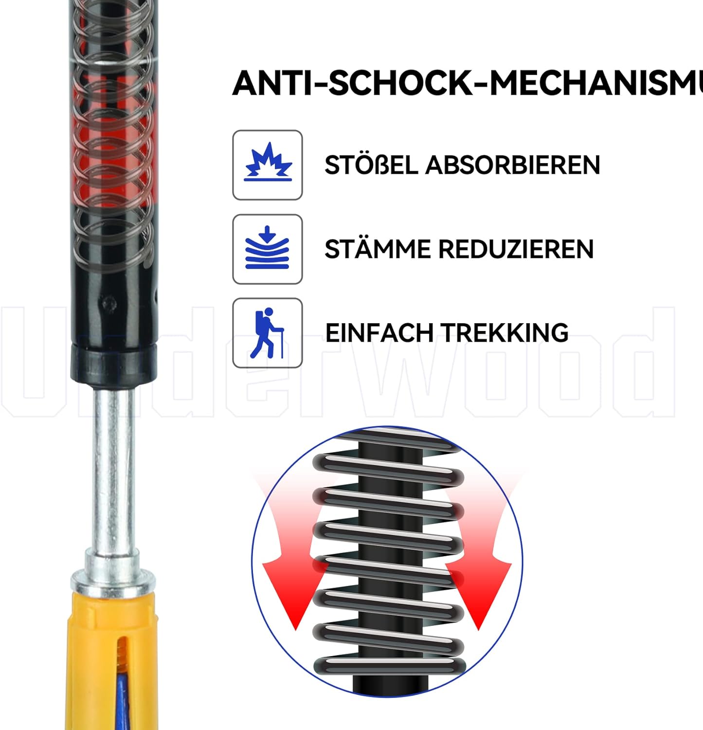 2er-Set Wanderstöcke, Schwarz