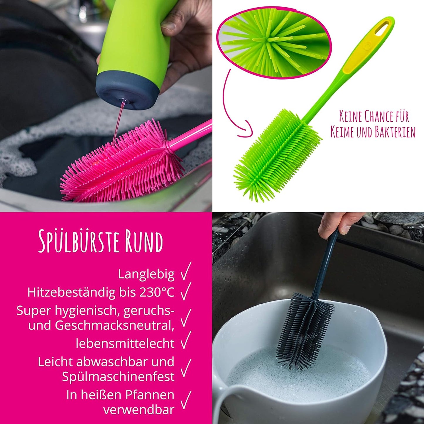 Spülbürsten-Set, Anthrazit