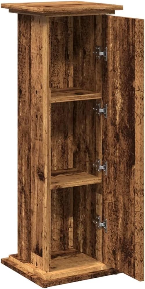 Postament mit Stauraum in Altholz-Optik, 31 x 30 x 90 cm Altholz
