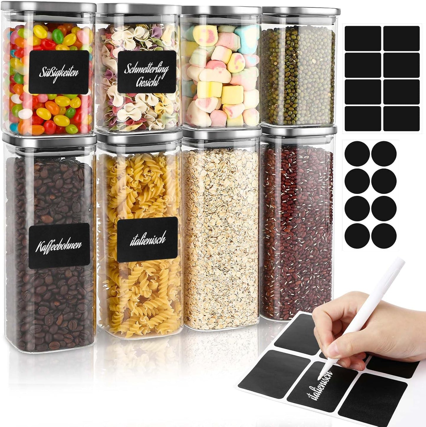 8er Vorratsgläser-Set