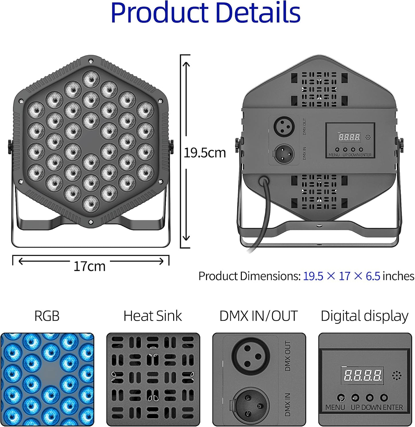 2er-Pack RGB-LED-PAR-Scheinwerfer mit DMX512