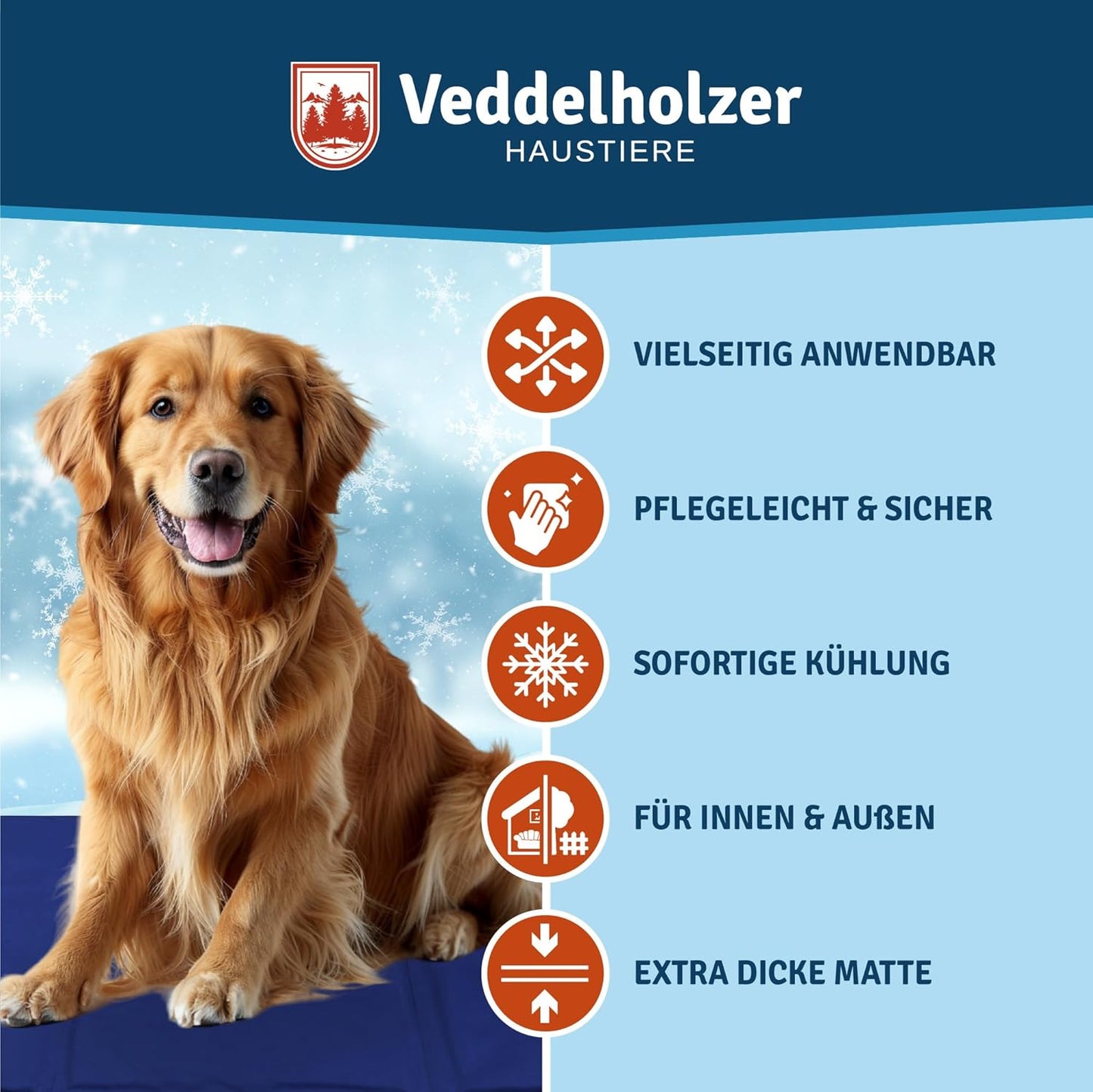 Selbstkühlende Hundematte, extra dick, L 90 * 50 cm