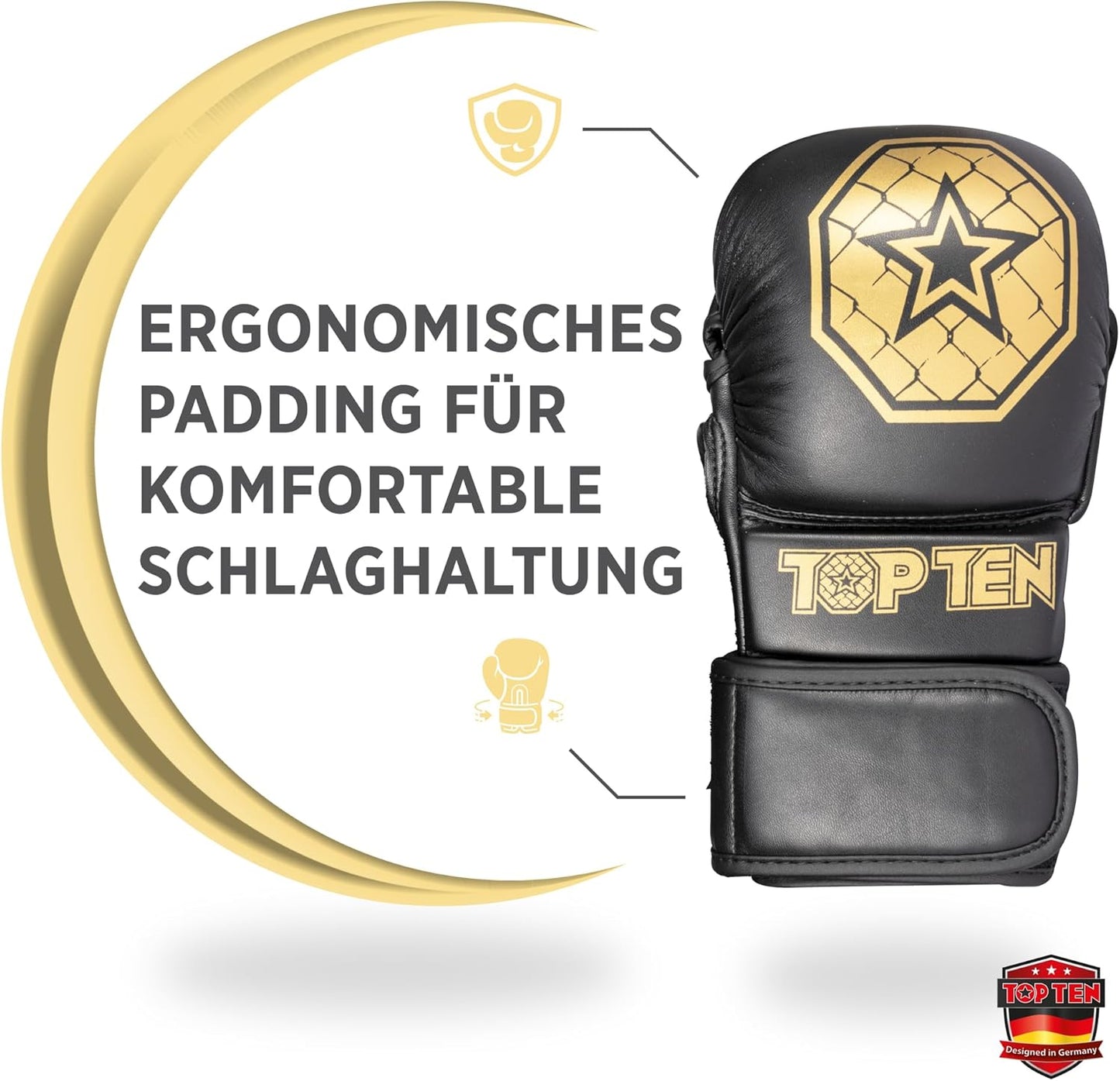 MMA Sparringhandschuhe Contender, Schwarz-gold XL
