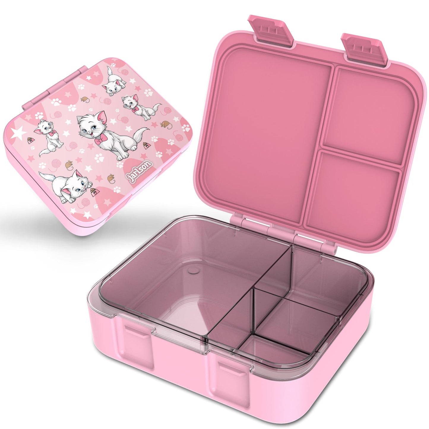 Kinder Bento Lunchbox mit Trennfächern, Katze Rose V2