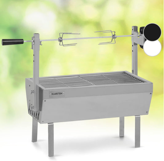 2-in-1 Rotisserie Grill mit Drehspiess, 4 Watt Silber