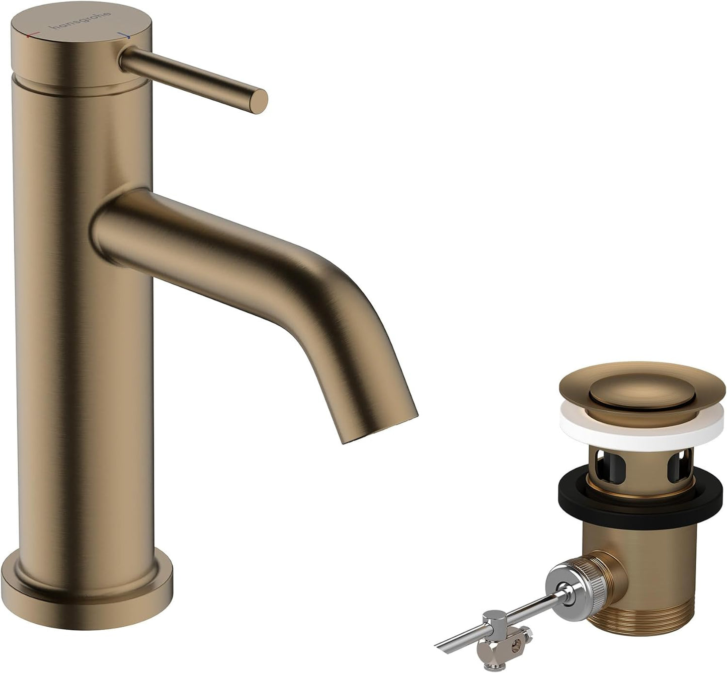 Tecturis S Waschtischarmatur mit CoolStart Funktion, Brushed Bronze|Auslaufhöhe 80mm|ohne Ablauf