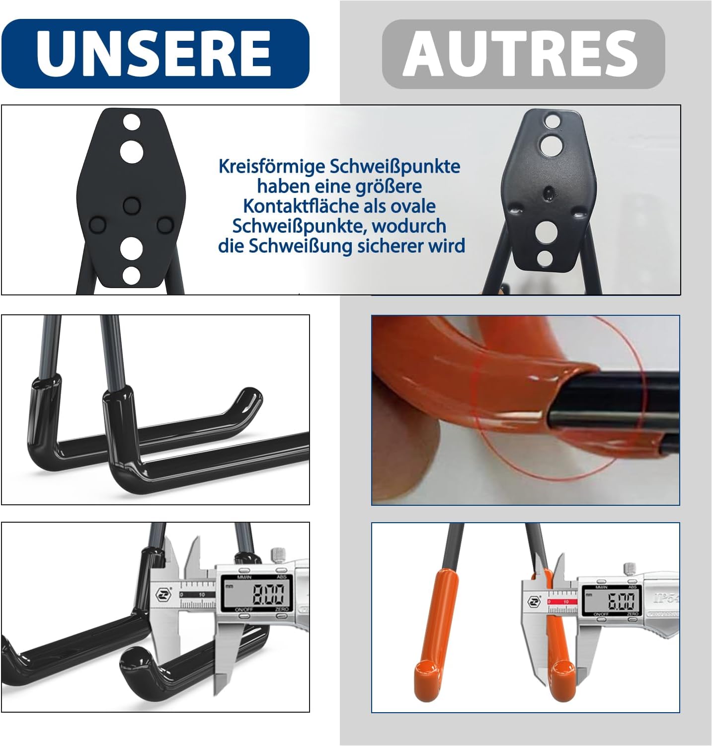 14-teiliges Wandhaken-Set, Schwarz 14pc