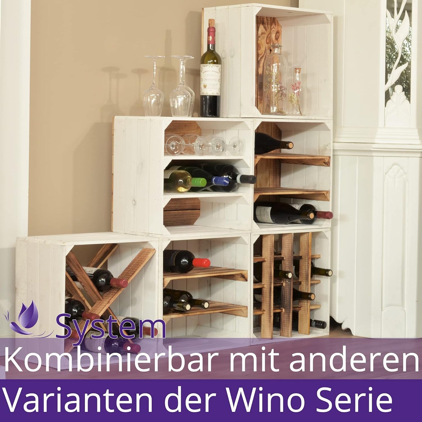 Holz-Weinregal, 1 X Regal
