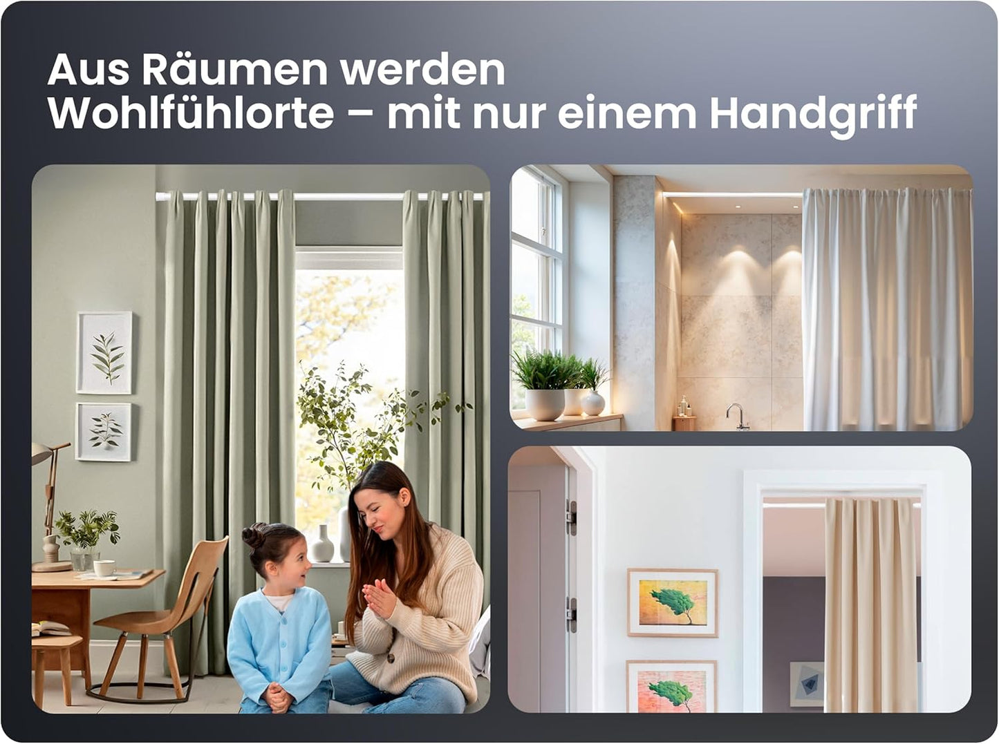 Vorhangstange für Dusche, 50-80 cm Edelstahl
