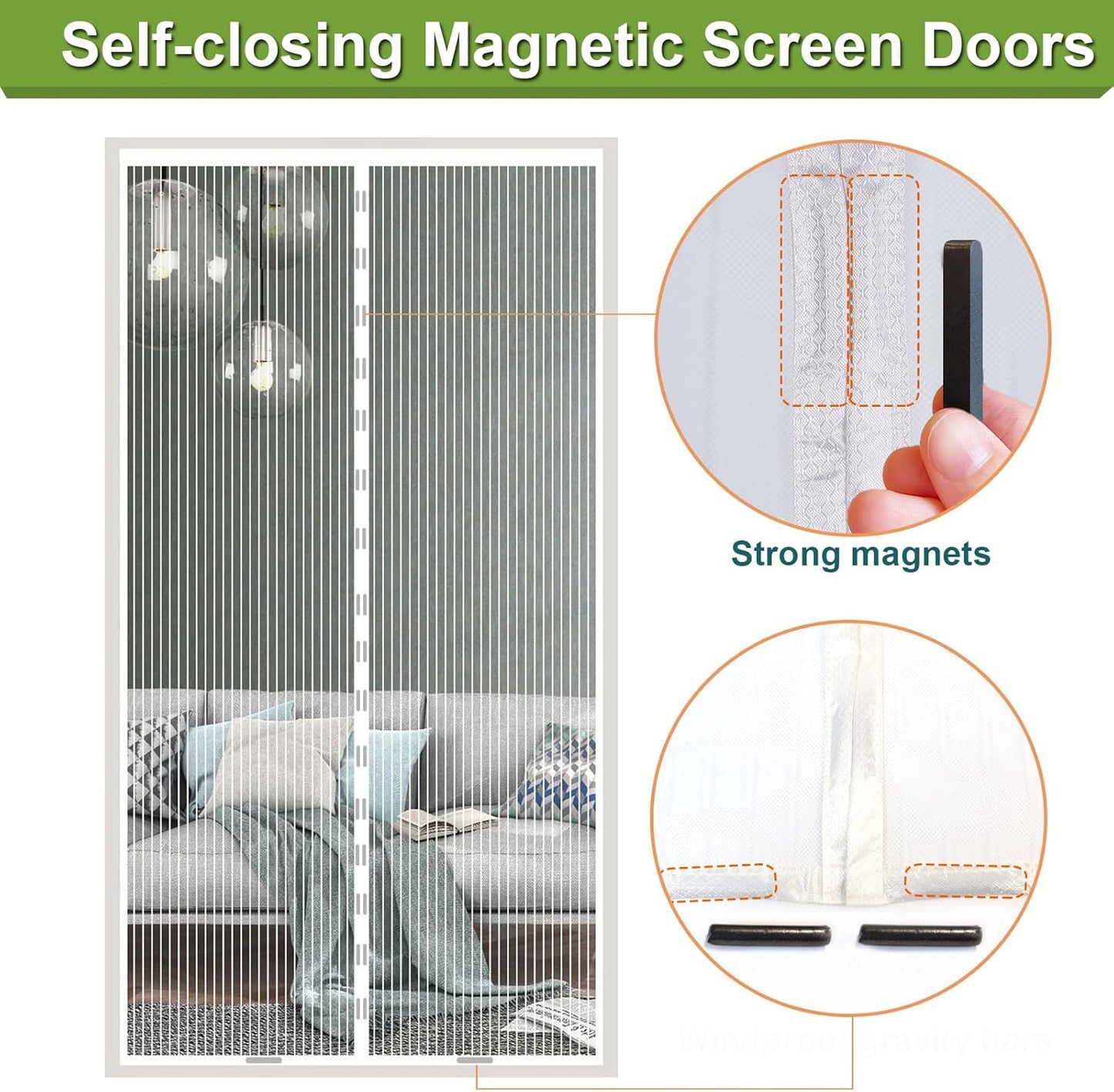 Magnet Fliegengitter, Weiss 215x240cm
