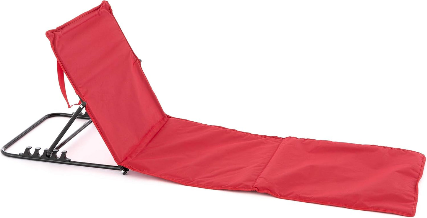 2-teiliges Strandmatten-Set mit verstellbarer Rückenlehne und Tasche, Rot