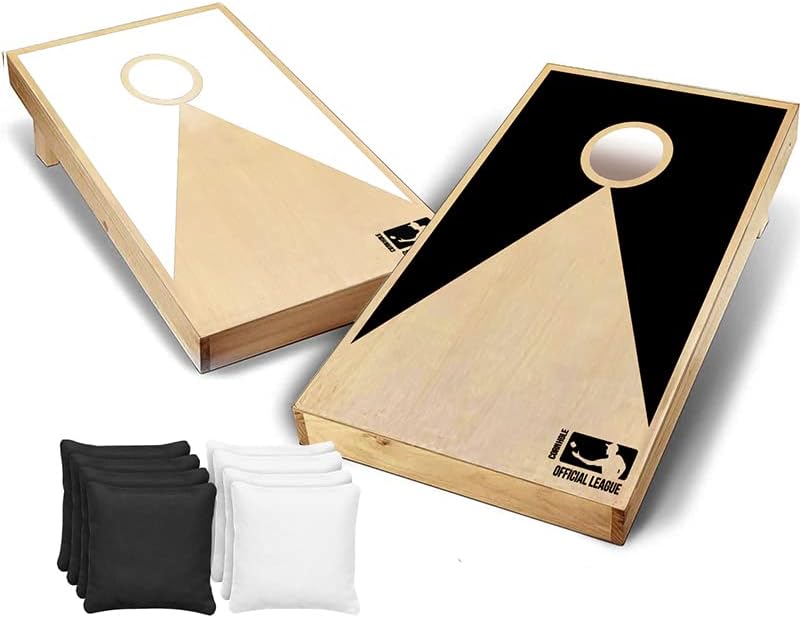 Cornhole Set, Cornhole aus Holz Schwarz und Weiss