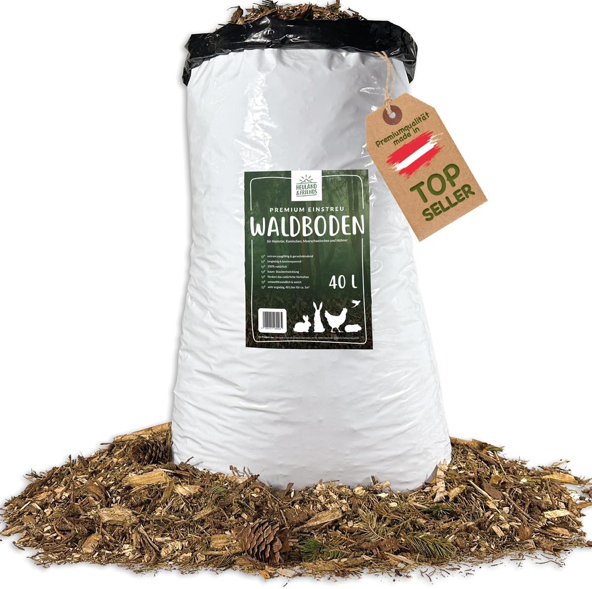 Waldboden-Einstreu für Kleintiere, 40 Liter (1er Pack)