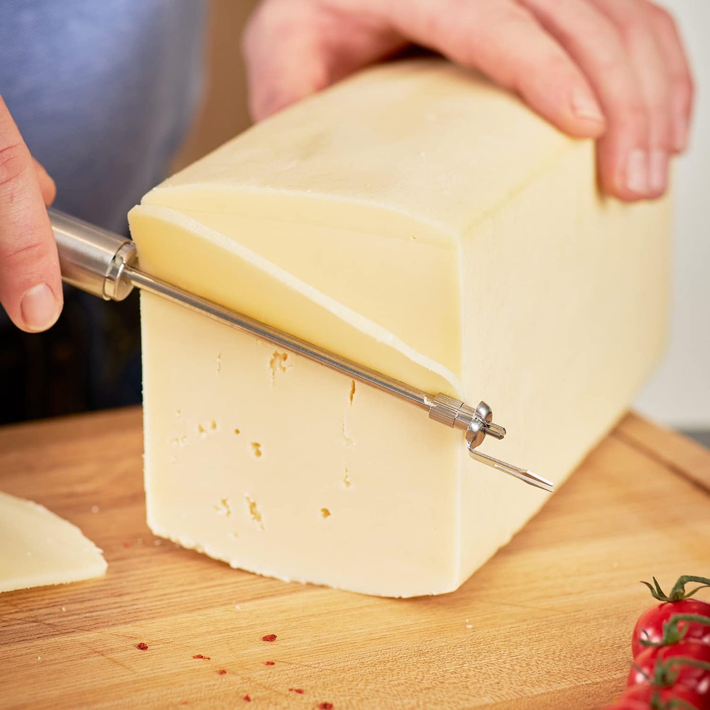 Käseschneider mit Gabel für Schnittkäse, Drahtkäseschneider Single