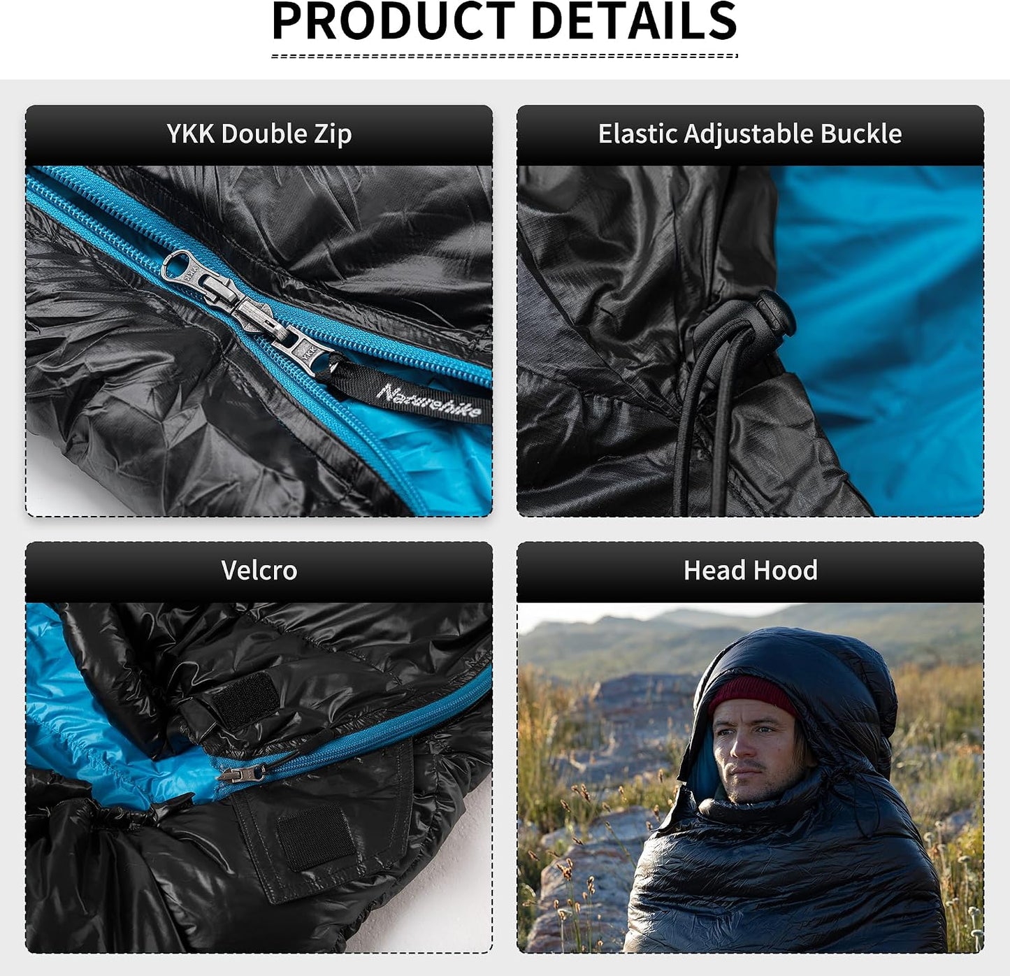Ultraleichter Daunenschlafsack, CW1000/Schwarz/L CW1000 (-11℃)