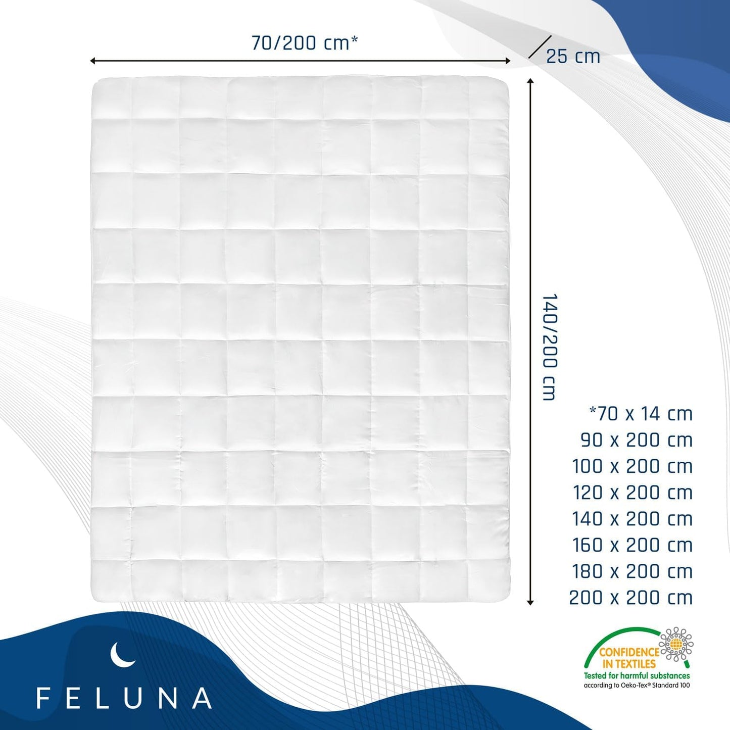 Mikrofaser Matratzen-Topper 100x200 cm, 100x200cm