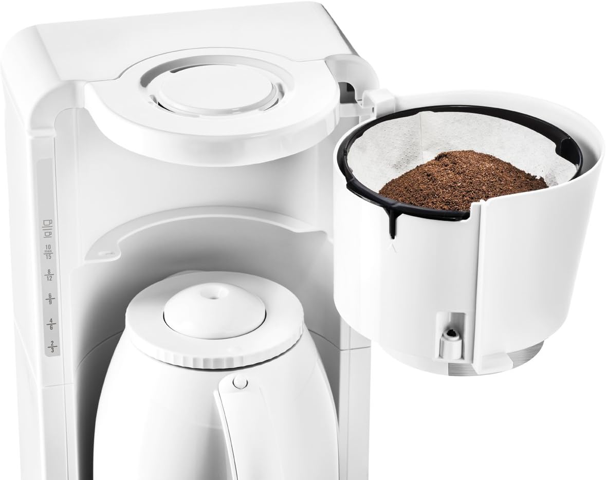 Filterkaffeemaschine Adagio Milano CT3801 mit Thermoskanne, Weiss Single