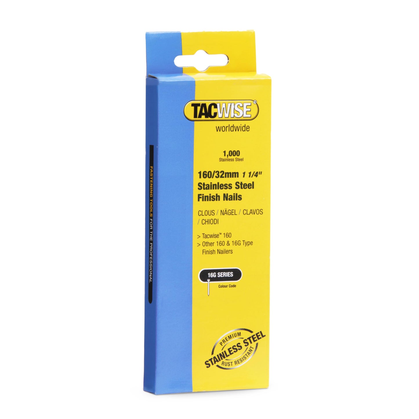 Edelstahlnägel Typ 16G (32 mm, 1000 Stück), 160/32mm