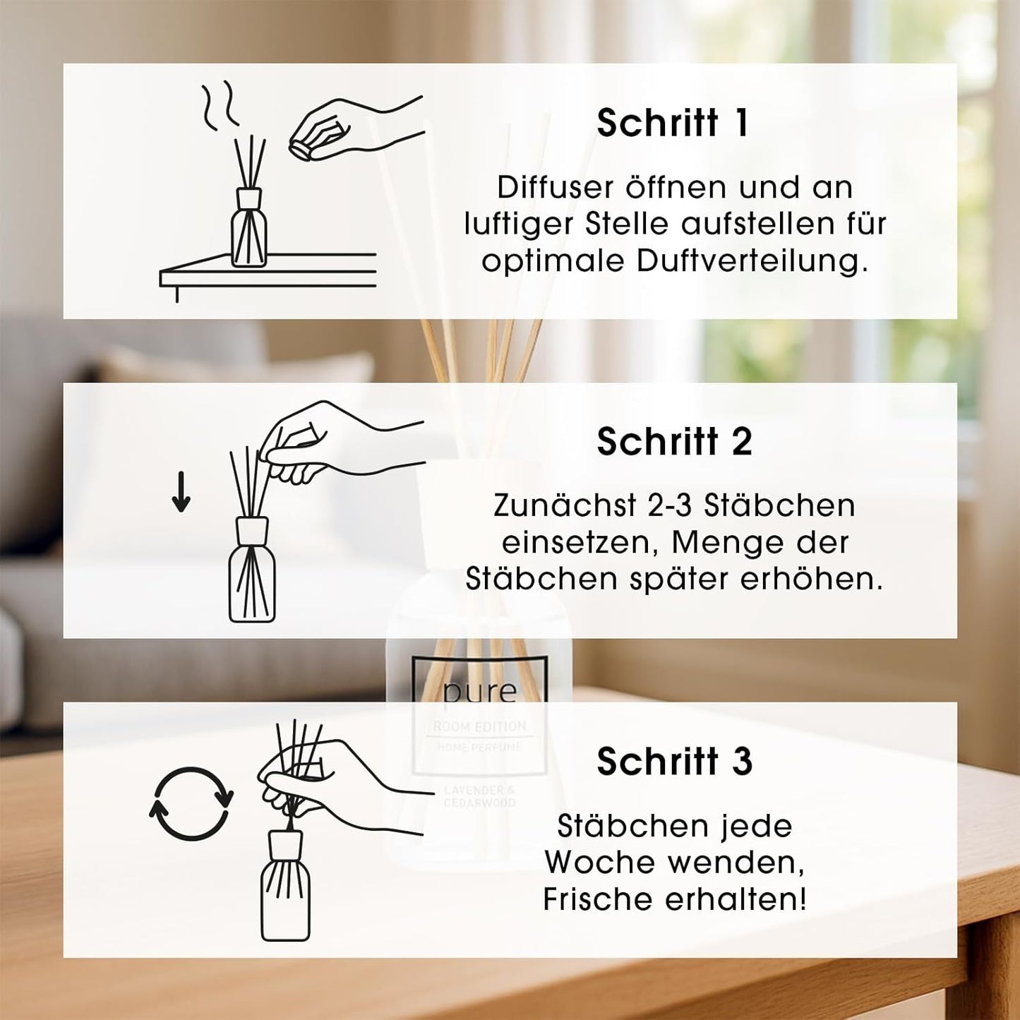 Raumduft Diffuser 6er-Pack Pinie & Grün Akzente, Pinie & Grüne Akzente 250 ml (6er Pack)