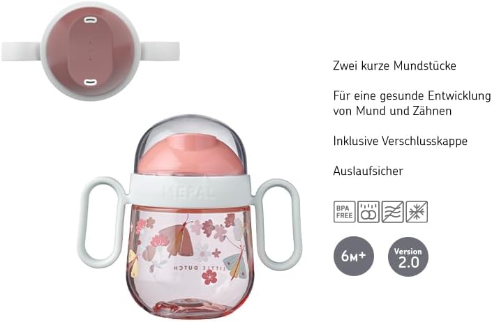 Babygeschirrset mit Trinkbecher, Teller & Löffel, Old Babygeschirr Set Flowers & Butterflies