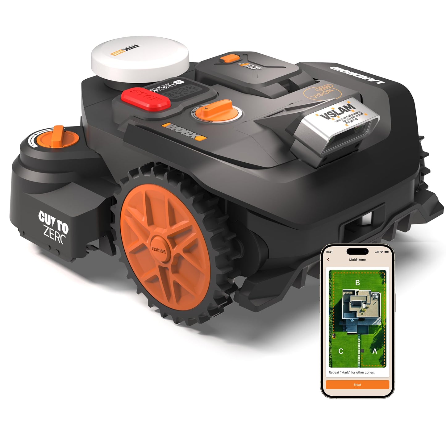 Landroid Vision Cloud WR306E 2WD Mähroboter, 2WD Mähroboter 600m²
