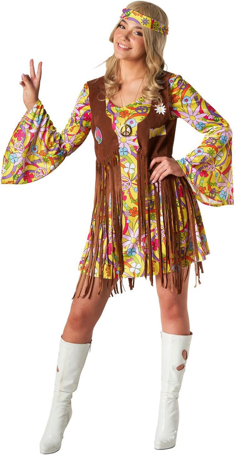 Hippie Damenkostüm 70er Jahre, S